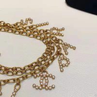 Chanel Women Paris Metal & Strass Gold & Crystal Belt