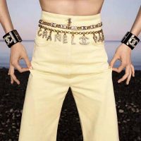 Chanel Women Paris Metal & Strass Gold & Crystal Belt