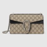 Gucci Women Dionysus Small Shoulder Bag GG Supreme Canvas Suede Tiger Head-Black