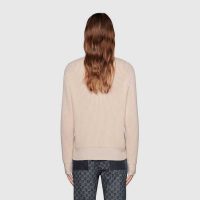 Gucci Women Disney x Gucci Donald Duck Cotton Wool Sweater Crewneck-White