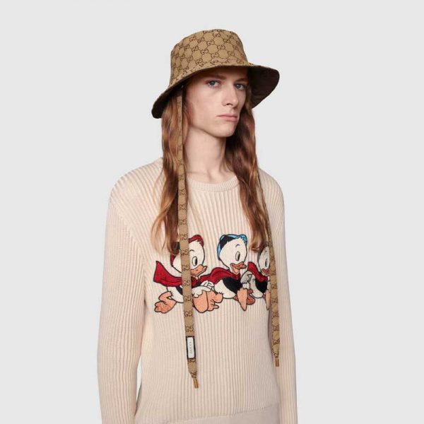 Gucci Men Disney x Gucci Donald Duck Cotton Wool Sweater Crewneck-White (8)