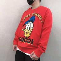 Gucci Women Disney x Gucci Donald Duck Sweatshirt Cotton Crewneck Oversized Fit-Red