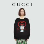Gucci Women Doraemon x Gucci Cotton Sweatshirt Crewneck Oversized Fit-Black – Bild 11