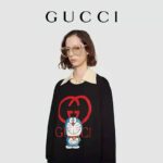 Gucci Women Doraemon x Gucci Cotton Sweatshirt Crewneck Oversized Fit-Black – Bild 13