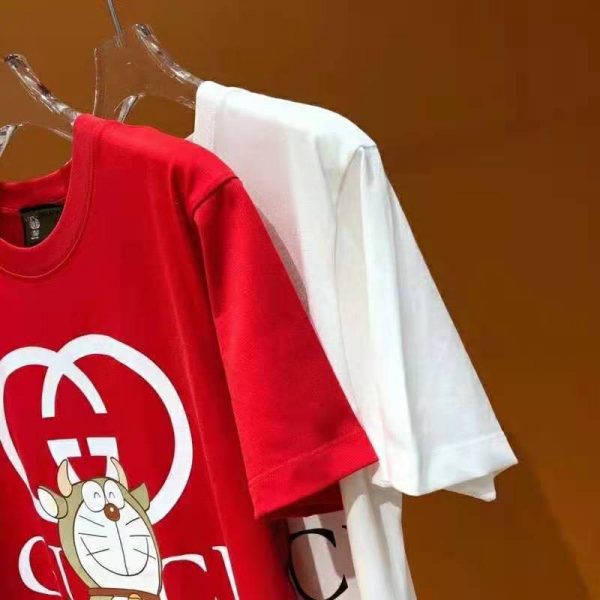 Gucci Men Doraemon x Gucci Oversize T-Shirt Crewneck Red Cotton Jersey (7)