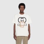 Gucci Men Doraemon x Gucci Oversize T-Shirt Ivory Cotton Jersey Crewneck - Imagen 12