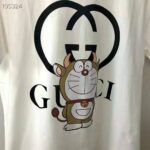 Gucci Men Doraemon x Gucci Oversize T-Shirt Ivory Cotton Jersey Crewneck - Imagen 6
