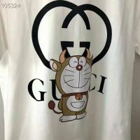 Gucci Men Doraemon x Gucci Oversize T-Shirt Ivory Cotton Jersey Crewneck