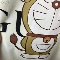 Gucci Men Doraemon x Gucci Oversize T-Shirt Ivory Cotton Jersey Crewneck