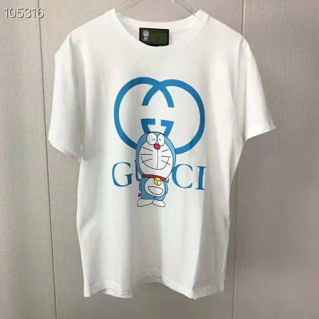 Gucci Men Doraemon x Gucci Oversize T-Shirt Ivory Cotton Jersey ...