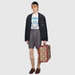 Gucci Men Doraemon x Gucci Oversize T-Shirt Ivory Cotton Jersey Crewneck-Blue - Image 11