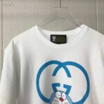 Gucci Men Doraemon x Gucci Oversize T-Shirt Ivory Cotton Jersey Crewneck-Blue - Image 8