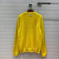 Gucci Men Doraemon x Gucci Wool Sweater Yellow Wool Crewneck