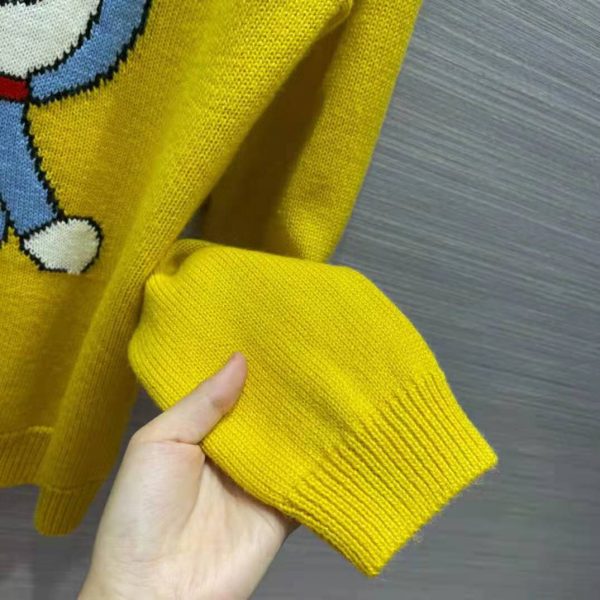 Gucci Men Doraemon x Gucci Wool Sweater Yellow Wool Crewneck (6)