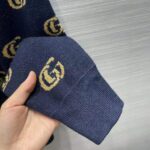 Gucci Men Double G Jacquard Wool Cardigan Front Pockets Blue and Beige - Image 9