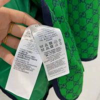Gucci Men GG Canvas Jacket Green and Blue Organic GG Canvas Cotton