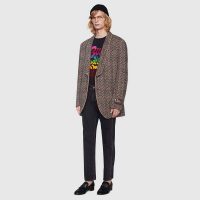 Gucci Men Gucci Prodige D’Amour Print T-Shirt Cotton Crewneck Oversize Fit-Black