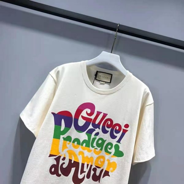 Gucci Men Gucci Prodige D’Amour Print T-shirt Cotton Crewneck Oversize Fit (2)