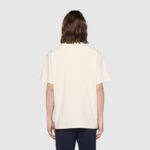 Gucci Men Interlocking G Stripe Print T-Shirt Cotton Jersey Crewneck Oversize Fit-White - immagine 15