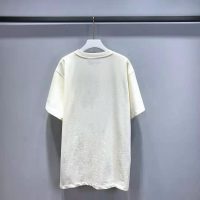 Gucci Men Interlocking G Stripe Print T-Shirt Cotton Jersey Crewneck Oversize Fit-White