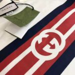 Gucci Men Interlocking G Stripe Print T-Shirt Cotton Jersey Crewneck Oversize Fit-White - immagine 5