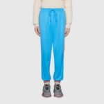 Gucci Men Technical Jersey Jogging Pant with Web Interlocking G-Blue – Bild 10