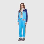 Gucci Men Technical Jersey Jogging Pant with Web Interlocking G-Blue – Bild 9