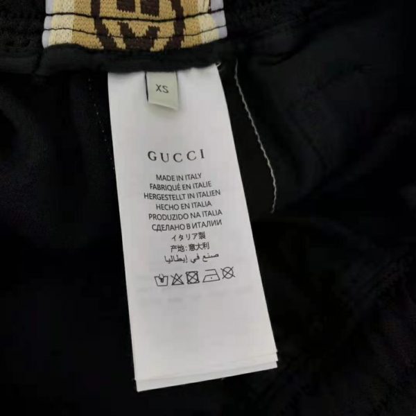 Gucci Men Technical Jersey Shorts Interlocking G Stripe-Black (8)