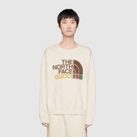 Gucci Men The North Face x Gucci Cotton Sweatshirt Crewneck Long Sleeves-White