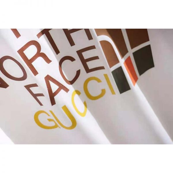 Gucci Men The North Face x Gucci Print Cotton T-Shirt Jersey Crewneck Short Sleeves (7)