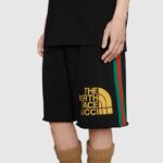 Gucci Men The North Face x Gucci Web Print Cotton Shorts Green Red Web-Black – Bild 13