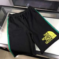 Gucci Men The North Face x Gucci Web Print Cotton Shorts Green Red Web-Black