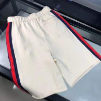 Gucci Men The North Face x Gucci Web Print Cotton Shorts Green Red Web-White