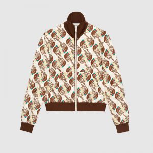 Gucci Men The North Face x Gucci Web Print Technical Jersey Jacket Polyester Cotton