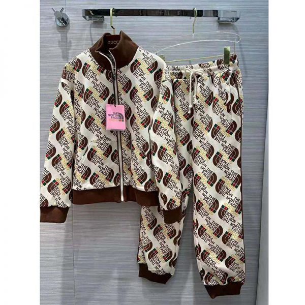 Gucci Men The North Face x Gucci Web Print Technical Jersey Jacket Polyester Cotton (4)