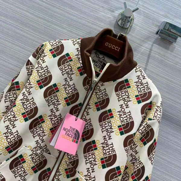 Gucci Men The North Face x Gucci Web Print Technical Jersey Jacket Polyester Cotton (6)