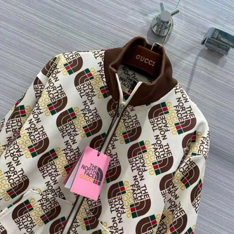 Gucci Men The North Face x Gucci Web Print Technical Jersey Jacket