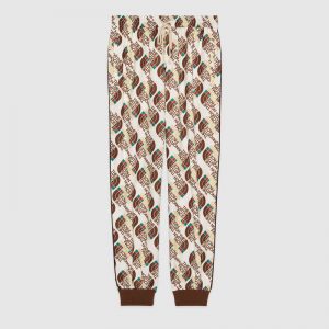 Gucci Men The North Face x Gucci Web Print Technical Jersey Jogging Pant Polyester Cotton