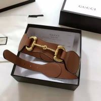 Gucci Unisex Belt with Leather and Horsebit 4 cm Width Beige GG Supreme Canvas