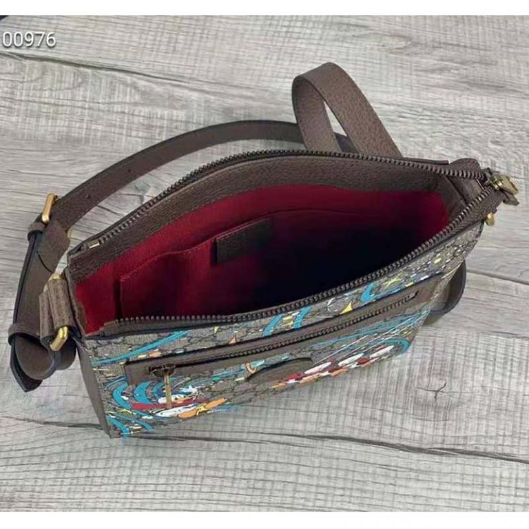 Gucci Unisex Disney x Gucci Donald Duck Messenger Bag Beige GG Supreme