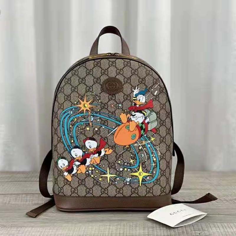 Gucci Unisex Disney x Gucci Donald Duck Small Backpack Leather