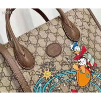 Gucci Unisex Disney x Gucci Donald Duck Tote Bag Beige GG Supreme Canvas