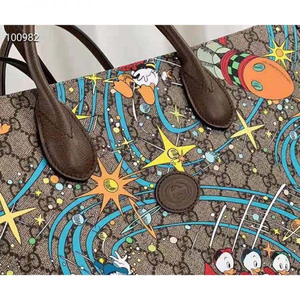 Gucci Unisex Disney x Gucci Donald Duck Tote Bag GG Supreme Canvas-Beige (8)