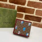 Gucci Unisex Doraemon x Gucci Bi-Fold Wallet Beige/Ebony Mini GG Supreme Canvas - immagine 3