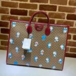 Gucci Unisex Doraemon x Gucci Large Tote Bag Beige/Ebony Mini GG Supreme Canvas - Image 2