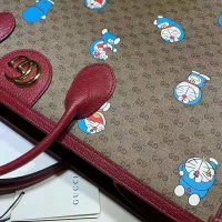Gucci Unisex Doraemon x Gucci Large Tote Bag Beige/Ebony Mini GG Supreme Canvas