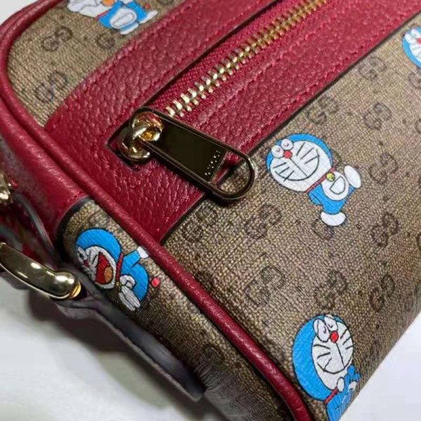 Gucci Unisex Doraemon x Gucci Mini Bag BeigeEbony Mini GG Supreme Canvas (2)
