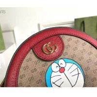 Gucci Unisex Doraemon x Gucci Shoulder Bag Beige/Ebony Mini GG Supreme Canvas