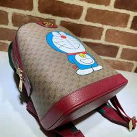 Gucci Unisex Doraemon x Gucci Small Backpack Beige/Ebony Mini GG Supreme Canvas