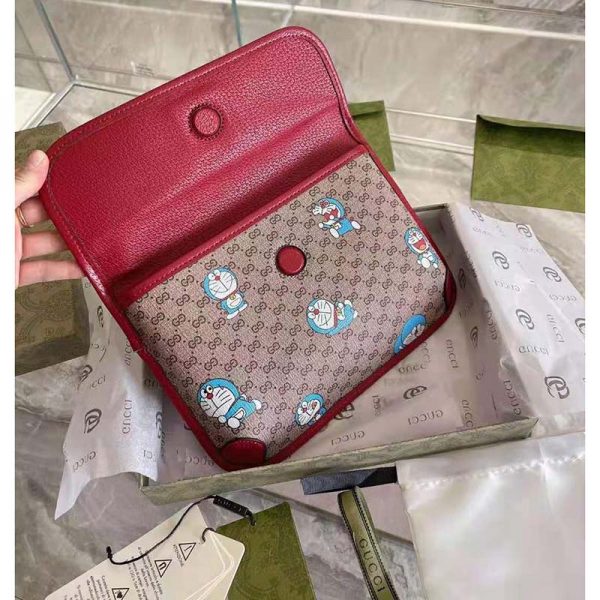 Gucci Unisex Doraemon x Gucci Small Belt Bag Beige Ebony Mini GG Supreme Canvas (5)